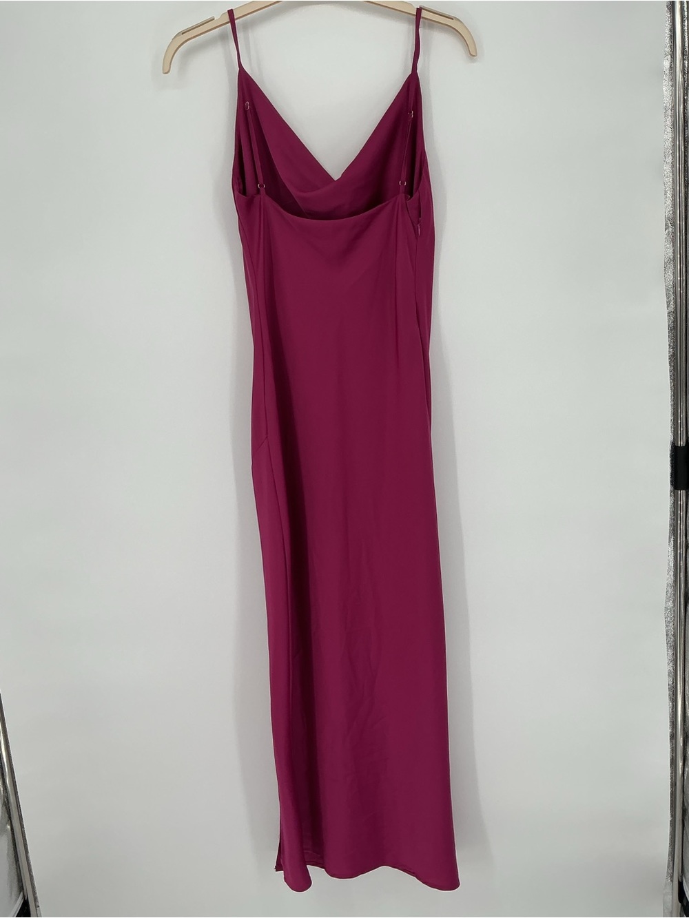 Fuchsia Slip Front Drape Dress Small View 2